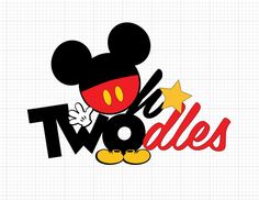 the logo for mickey mouse's tv series, which has been drawn in black and red