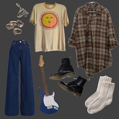 80s Aesthetic Outfits Grunge, Indie Band Aesthetic Outfits, 1986 Outfits, Retro Grunge Aesthetic Outfit, 80s Grunge Aesthetic Outfits, Grunge 80s Outfits, 80’s Grunge, Grunge Outfits 90s Summer, Indie Grunge Aesthetic Outfits