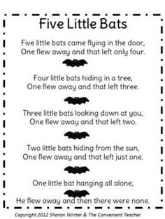 the five little bats poem for kids