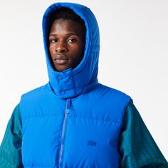 This super-warm, down-lined puffer jacket is a lesson in Lacoste quality and style Hip and packed with clever details, perfect for layering over your everyday looks. Sleeveless Puffer, Hooded Vest, Vests Mens, Lacoste Men, Down Vest, 2024 Collection, Puffer Vest, Puffer Jacket, Everyday Look