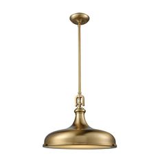 an antique brass finish pendant light fixture