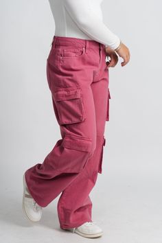 Cargo straight jeans mauve wood - Trendy T-Shirts for Valentine's Day at Lush Fashion Lounge Boutique in Oklahoma City Affordable Jeans, Women's Boutique, Cargo Jeans, Oklahoma City, Ladies Boutique, Baggy Fits, Straight Jeans, Oklahoma, Cargo Pants