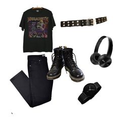 Fashion inspo w/ megadeth tshirt.. metalhead 🤞 Metalhead Style Men, Metal Outfits Male, Metalhead Outfit Ideas, 90s Grunge Outfits Punk Rock, Metalcore Fashion, Band Shirt Outfits Men, Metalhead Fashion Men, Metalhead Outfits Men