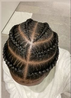 Starter Cornrows Men, Black Man Cornrows Natural Hair, Middle Part Braids Men, Sideways Cornrows Men, 6 Braids Hairstyles Black Men, Cornrow Styles For Men Full Head, 6 Braids Cornrows, 6 Stitch Braids Men, Cornrows Black Woman