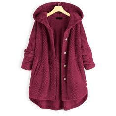 Pocket Coat Irregular Long Hooded Button Fleece Sleeve Plus Size Women Women's Coat Features: Season:Autumn,Winter Fit:Fits ture to size Product information Very cool to wear ,New Look, Sleeve length:Long sleeves Product Description: Product information Season:Autumn,Winter length:Regular Sleeve length:Long sleeves How to wash:Hand wash Cold,Hang or Line Dry This lightweight, Tank Tops is perfect for those days! Please check the Size Chart before order. If you are not sure the size, please send Trendy Winter Jackets, Fleece Cardigan, Hooded Winter Coat, Winter Cardigan, Sweater Coat, Cozy Fits, Fleece Coat, Fleece Sweater, Womens Fleece