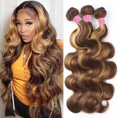 Purchase Info Payment>>Debit / Credit Card or PayPal Delivery time>>USA (3-8 Bdays), others (4-8 Bdays) Shipping>>Free Shipping worldwide via FedEx, DHL, DPEX Quality>>10A Grade High Quality,Tangle Free, No Shedding Returns>>15 Days refund, With Hair Not Be Used, Lace Not Cut Free Gifts>>Wig cap, Elastic Band Product Details Hair Type Bundles Lace Type 13x4 Lace Hair Material 100% human hair Cut from Donor Wig Color #4/27 Density 150% 180% Density Lace Color Swiss, medium brown, HD transparent l Brown And Honey Blonde Hair, Blond Hair Inspiration, Human Hair Braids, Braids Curly Hair, Chanel Williams, Waved Hair, Braids Bun, 27 Honey Blonde, Highlight Hair