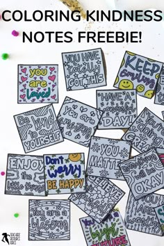 coloring kindness notes freebie with the words, you have to be happy on it