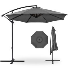 PRICES MAY VARY. 10FT OFFSET PATIO UMBRELLA: Designed to keep you cool and comfortable in your outdoor living space, with more space underneath than traditional patio umbrellas EASY ADJUSTMENT: A hand-crank lift and easy-tilt system allow you to adjust the shade and block the sun at all angles, keeping the area protected throughout the day; detachable pole and crank also make for easy setup and storage ENHANCED STABILITY: A large wind vent at the top allows cool air to flow through, while the cr Patio Blocks, House Patio, Cantilever Patio Umbrella, Offset Patio Umbrella, Terrace Decor, Outdoor Umbrellas, Black Umbrella, Offset Umbrella, Shade Umbrellas