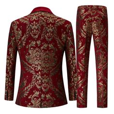 Mens Gold Floral Jacquard Red Suits with Pants Shawl Lapel One Button Luxury Dress Suit Wedding Party Dinner Party Costume Homme This item is everything you've dreamed of and more. It feels soft and lightweight, with the right amount of stretch. It's comfortable and flattering for all. Limited Stock! • Available For A Limited Time, Get Yours Today • 100% Quality Guaranteed Plus Fast And Secure Free Shipping Worldwide With Tracking Available • Made Of High Quality Premium Material ��• Get Your Own Red Suits, Tuxedo Prom, Wedding Party Dinner, Jacquard Suit, Lapel Design, Formal Mens Fashion, Party Dinner, Tuxedo Dress, Tuxedo Wedding