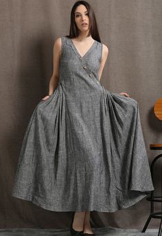 long linen dress, linen dress, maxi linen dress, womens dresses, sleeveless dress, gray linen dress, Linen Maxi Dress Summer, Maxi Dress Summer, Sukienki Plus Size, Long Linen Dress, Dress Linen, Grey Dress, Linen Maxi Dress, Maxi Robes, Body Dress