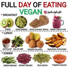 Vegan meal ideas Heathly Recipe, Lazy Vegan Meals, Hclf Vegan Recipes, Breakfast Dinner Ideas, Healthy Vegan Meals, Full Day Of Eating, Lazy Vegan, Day Of Eating, Eating Vegan