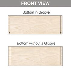 the front and back sides of a wood panel with text that says, bottom in grove