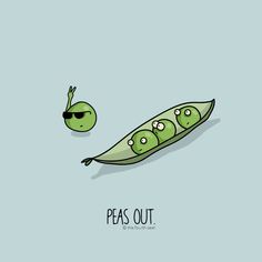 peas are sitting on top of each other in the shape of a pea's pod