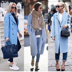 Light Blue Coat Outfit, Blue Coat Outfit, Light Blue Coat, Blazer Outfit, Coat Outfits, Blue Outfit