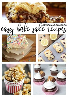 collage of easy bake sale recipes