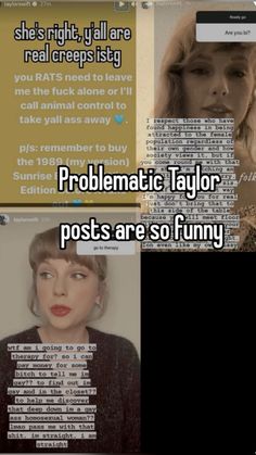 two pictures with the same caption on them, one has an image of taylor taylor and