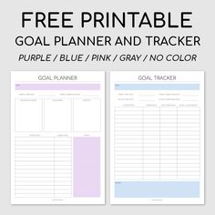 the goal planner and tracker is shown with text that reads free printable goal planner and tracker