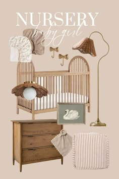 a baby's nursery is shown with the words nursery on it and an image of a