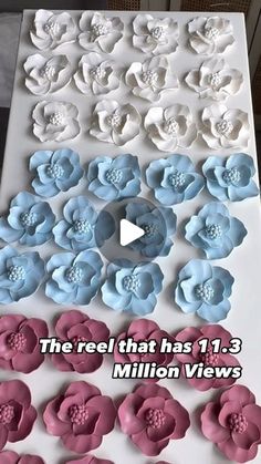 the reel that has 1 1 million views is shown in pink and blue paper flowers