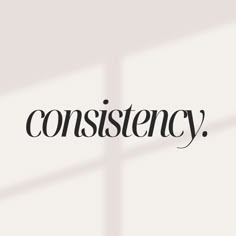 the word constency written in black on a white background