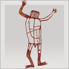 a drawing of a person standing with his arms spread out and hands raised in the air