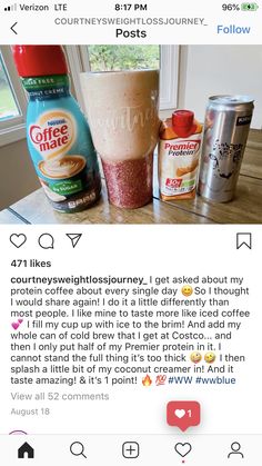 the instagram page for coffee mate