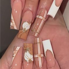 Super Cute And Stylish Ships In 5-10 Business Days Pumpkin Nails, Girly Acrylic Nails, Dope Nails