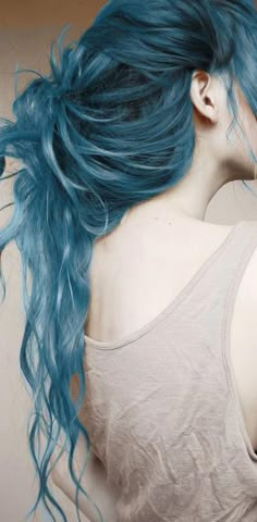 Gorgeous Long Blue Hair Dyed Hair Blue, Hair Color Blue, Hair Color Dark, Hair Envy, Shampoos