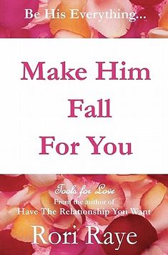 the book cover for make him fall for you by roni raye, with flowers in