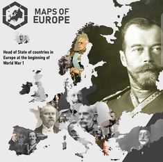 a collage of photos with the words maps of europe on it and an image of a man's face