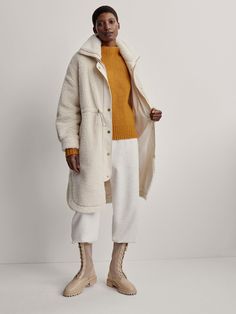 Sandshell Athleisure Outfits Winter, Fall Wishlist, Wishlist 2024, Sherpa Coat, Tie Women, Longline Coat, Wishful Thinking, Faux Fur Fabric, Fur Fabrics