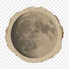 an old paper plate with the moon on it png, transparent and transparent background