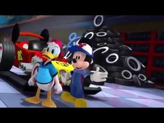 mickey mouse and donald the duck race in disney's kart