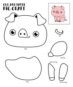 the cut and paste pig craft is shown