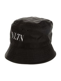 Women's black Valentino Nylon Logo Bucket Hat. Size 57. Designer Black Hats For Spring, Luxury Black Hat For Spring, Designer Black Summer Hats, Designer Black Spring Hats, Luxury Black Summer Hats, Luxury Women's Bucket Hat, Luxury Black Women's Bucket Hat, Valentino Bucket Hats, Black Bucket Hat With Letter Print