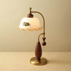 a lamp that is on top of a table