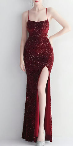 Make a grand entrance in this dazzling crimson evening gown. Perfect for weddings, galas, and formal events, its shimmering sequins and elegant design promise to captivate all eyes. Shine confidently with this stunning dress that is crafted for comfort and style. Glamorous Evening Ball Gown Maxi Length, Glamorous Maxi Ball Gown For Evening, Glamorous Maxi Length Ball Gown For Evening, Glamorous Ball Gown With Fitted Bodice, Maxi Length, Glamorous Maxi Ball Gown With Fitted Bodice, Glamorous Ball Gown Maxi Dress With Sweep Train, Gala Maxi Length Ball Gown, Glamorous Full-length Dresses For Gala, Elegant Full Length Prom Gown