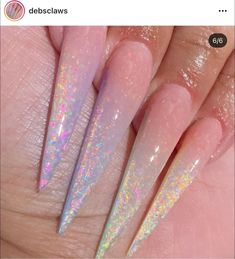 Encapsulated Nails Acrylics, Extravagant Nails, Opal Nails, Encapsulated Nails, Acrylic Nails At Home, Custom Nails, Long Acrylic Nail Designs, Unicorn Nails