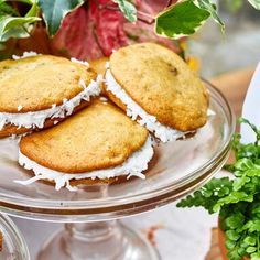 there are cookies that are on the glass platter