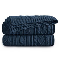 PRICES MAY VARY. Softable Material: The navy knit blanket is made of 100% high quality acrylic fabric, soft and comfy, with good breathable. Compared with wool fabric, has a good flexibility and strength, pilling resistance and non-shrinking. Cable Knit Design: Sweater style cable knitting design gives an unique feeling and adds decorative element to your room. This 60" x 80" throw blanket coordinates perfect with modern, classic industrial home decor, is the best companion to your home life. Mu Blankets For Couch, Cable Knit Throw Blanket, Cables Blanket, Cable Knit Blankets, Cable Knit Throw, Modern Blankets, Cable Knitting, Knit Throw, Knitted Blanket