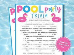 two pool party trivias are in the water