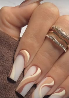 Matte Acrylic Nails, Brown Acrylic Nails, Cream Nails, Long Acrylic Nails Coffin, Acrylic Nails Coffin Pink, Long Square Acrylic Nails, Acrylic Nails Coffin Short, Short Acrylic Nails Designs, Square Acrylic Nails