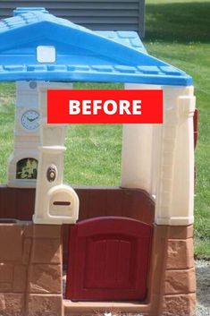 the before and after photo of a child's play house