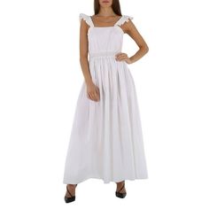 Chloe Ladies Dresses. SKU: CHC22SRO27045101. Color: White. Chloe Ladies White Long Sleeveless Dress With Ruches And Ruffles crafted from cotton and features ruched detailing at the waist and on the straps. The piece is designed as an elasticated slip-on style and finishes at ankle length. Cotton 100% Size: 2.  Gender: female.  Age Group: adult. Sleeveless Ruffled Maxi Dress For Daywear, Long Sleeveless Dress, Cruise Dress, Chloe Dress, Sleeveless Long Dress, Ladies Dresses, Summer Fashion Dresses, Ball Gown Dresses, Black Maxi Dress