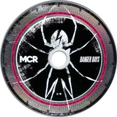 a black and red disc with the words danger days on it's side,