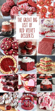 the great big list of red velvet desserts is featured in this post - it - yourself image