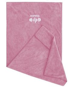 a pink towel with the word fitness printed on it