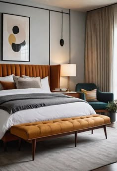 41 Mid Century Modern Bedrooms: Retro Chic for Timeless Elegance Mid Century Organic Bedroom, Mid Century Modern Guest Room, Moody Mid Century Modern Bedroom, Mcm Bedroom Ideas, Mid Mod Bedroom, Boho Mid Century Modern Bedroom, Modern Bedroom Accessories