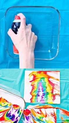 the process to make colorful art with acrylic paint