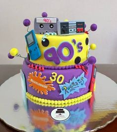 a birthday cake made to look like the 80's